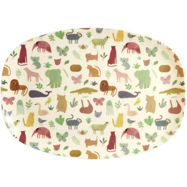 RICE Sweet Jungle Print Melamiini Lastenlautanen