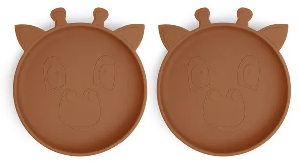 Nuuroo Akila silikonilautanen 2-pack - Caramel Café