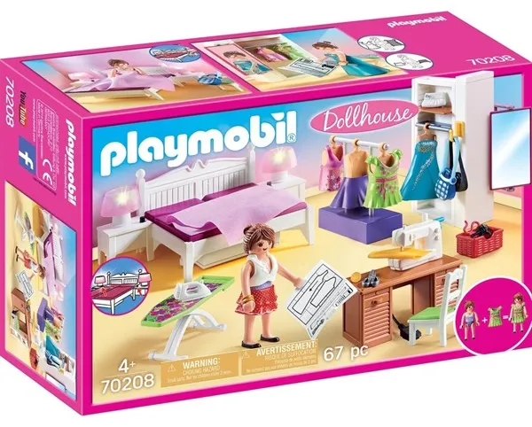 Playmobil Dollhouse - Makuuhuone ompelunurkkauksella